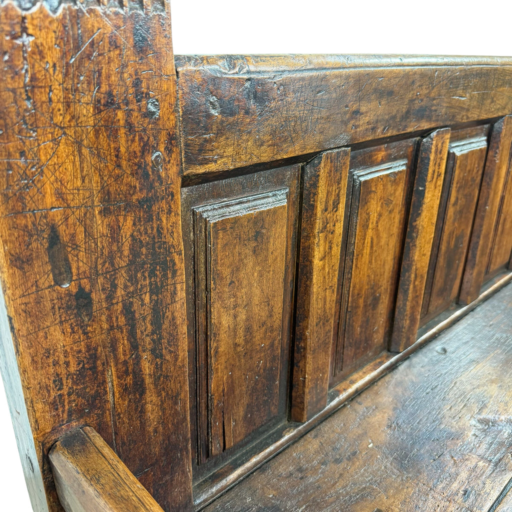 Antique Traditional Spanish Oak Bench