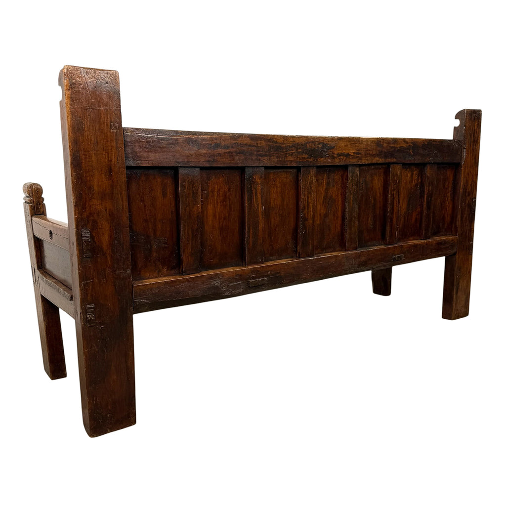 Antique Traditional Spanish Oak Bench