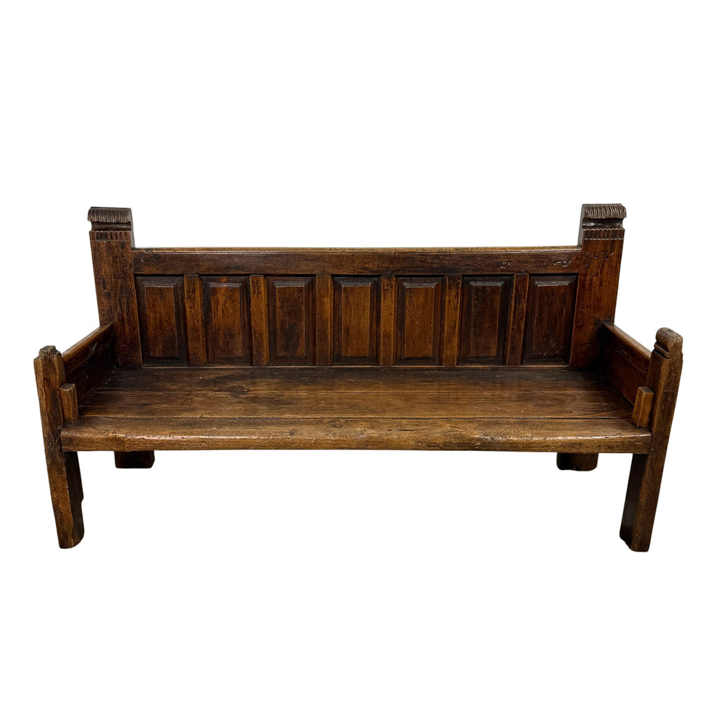 Antique Traditional Spanish Oak Bench