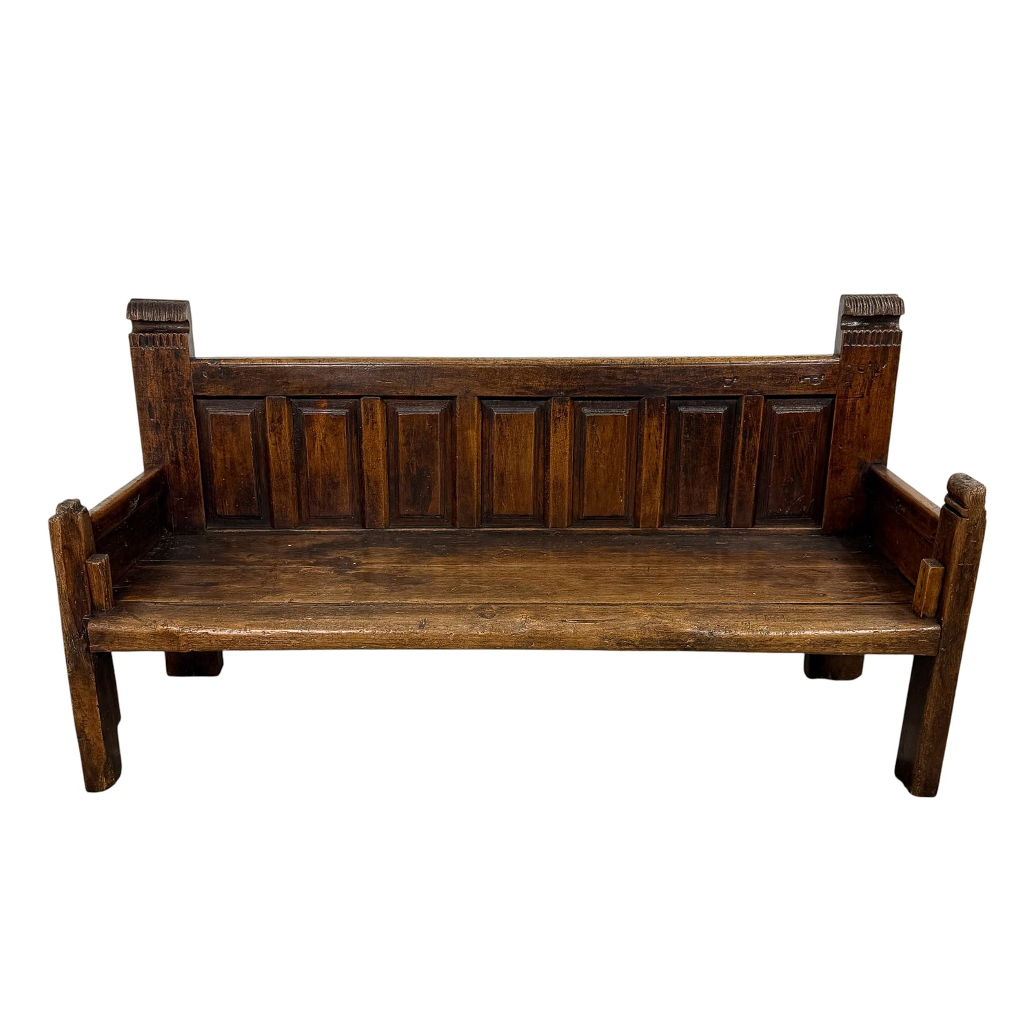 Antique Traditional Spanish Oak Bench