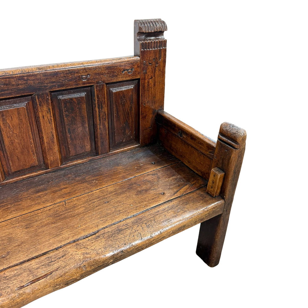 Antique Traditional Spanish Oak Bench