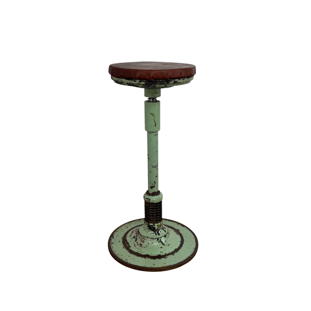 Vintage Industriële tandarts kruk met vering