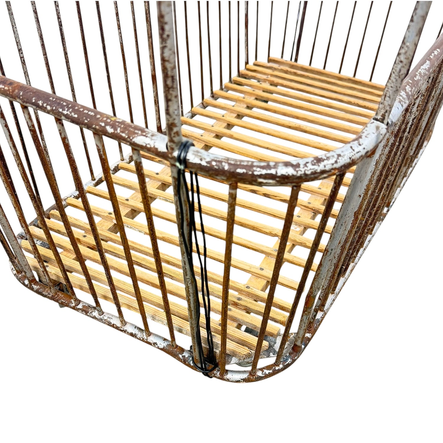 Vintage French Metal Bakery Cart long– Industrial Bread Trolley – Rolling Laundry Basket