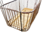 Vintage French Metal Bakery Cart long– Industrial Bread Trolley – Rolling Laundry Basket