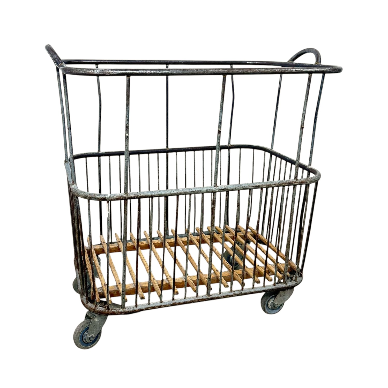 Vintage Industrial French Metal Bakery Cart