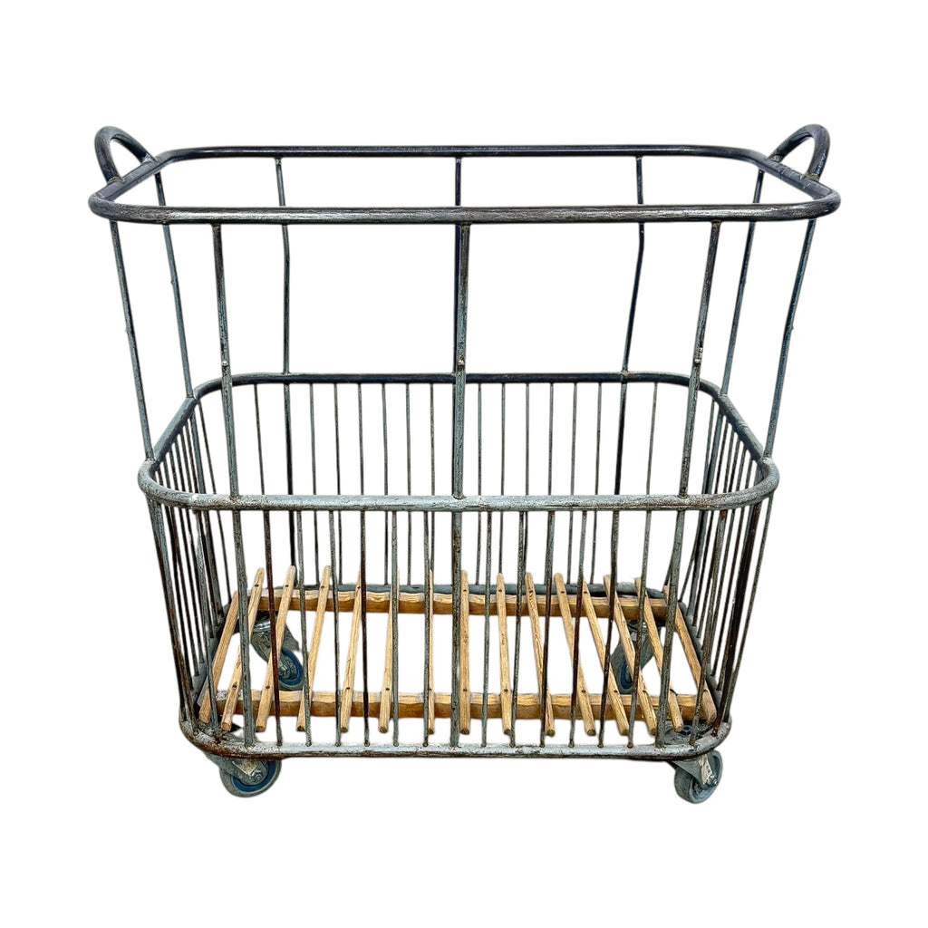 Vintage Industrial French Metal Bakery Cart