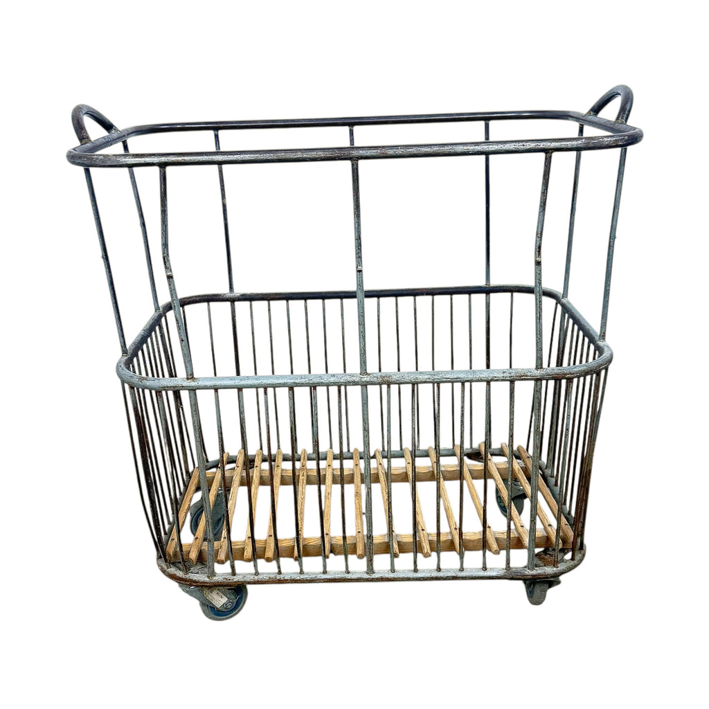 Vintage Industrial French Metal Bakery Cart
