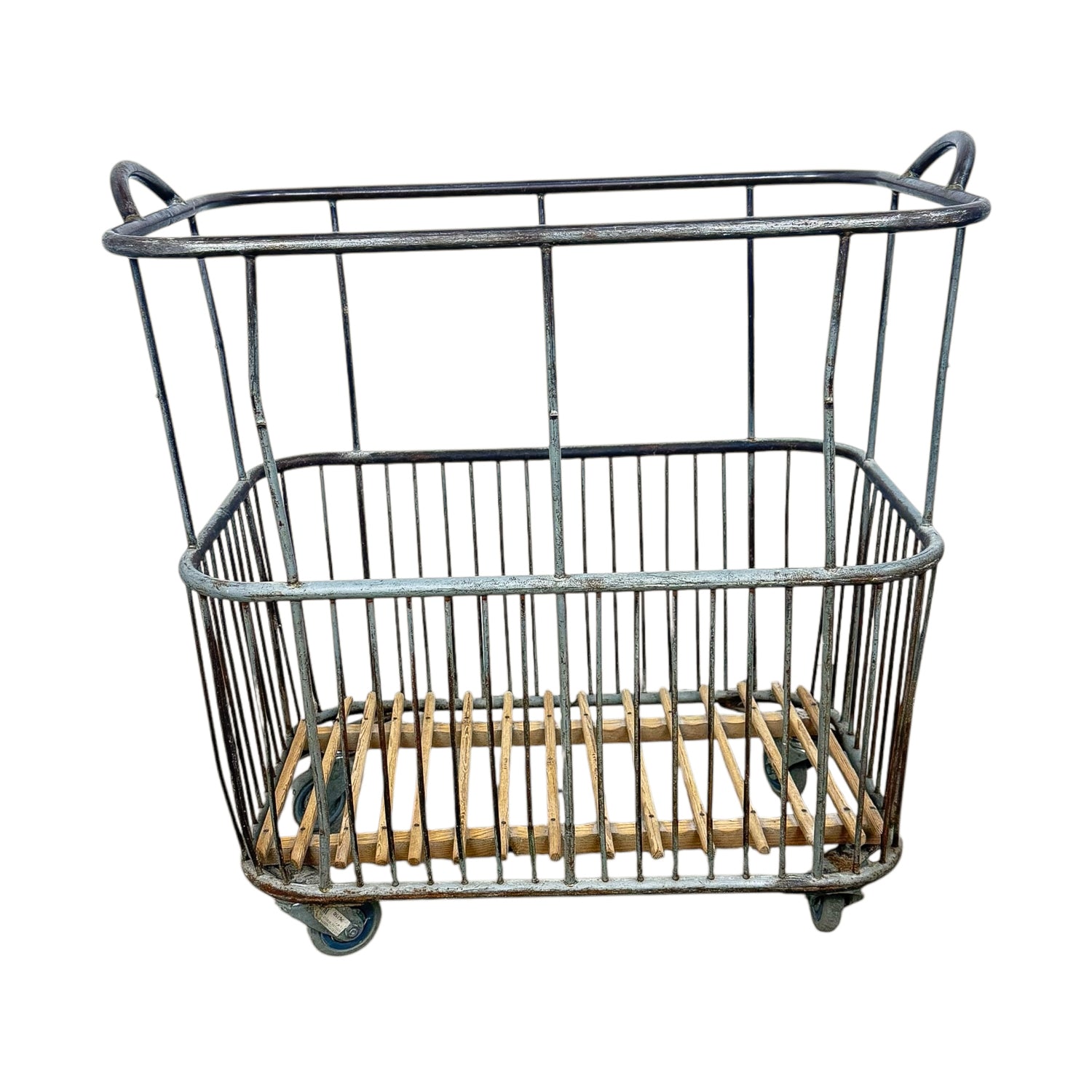 Vintage Industrial French Metal Bakery Cart
