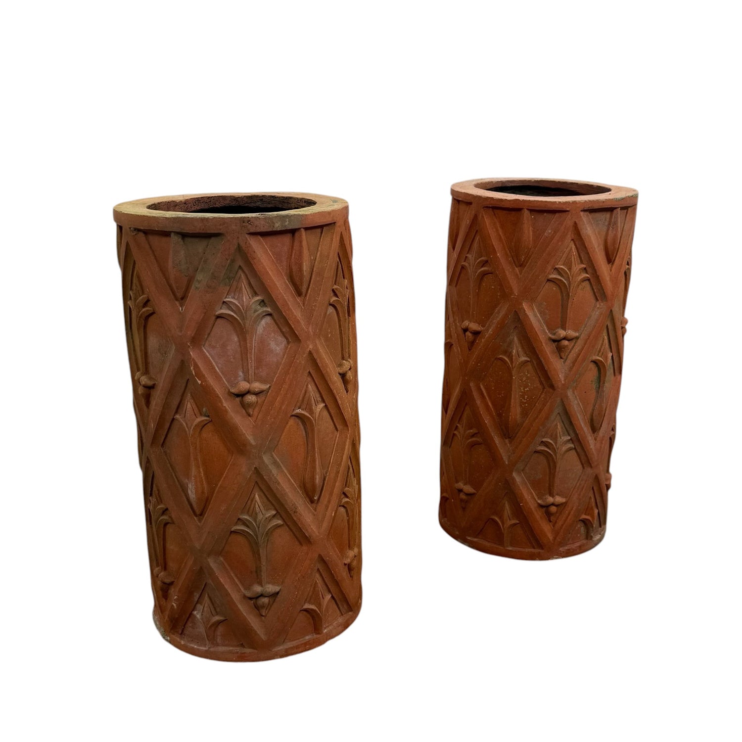 Pair of Antique French Terracotta Chimney Pots