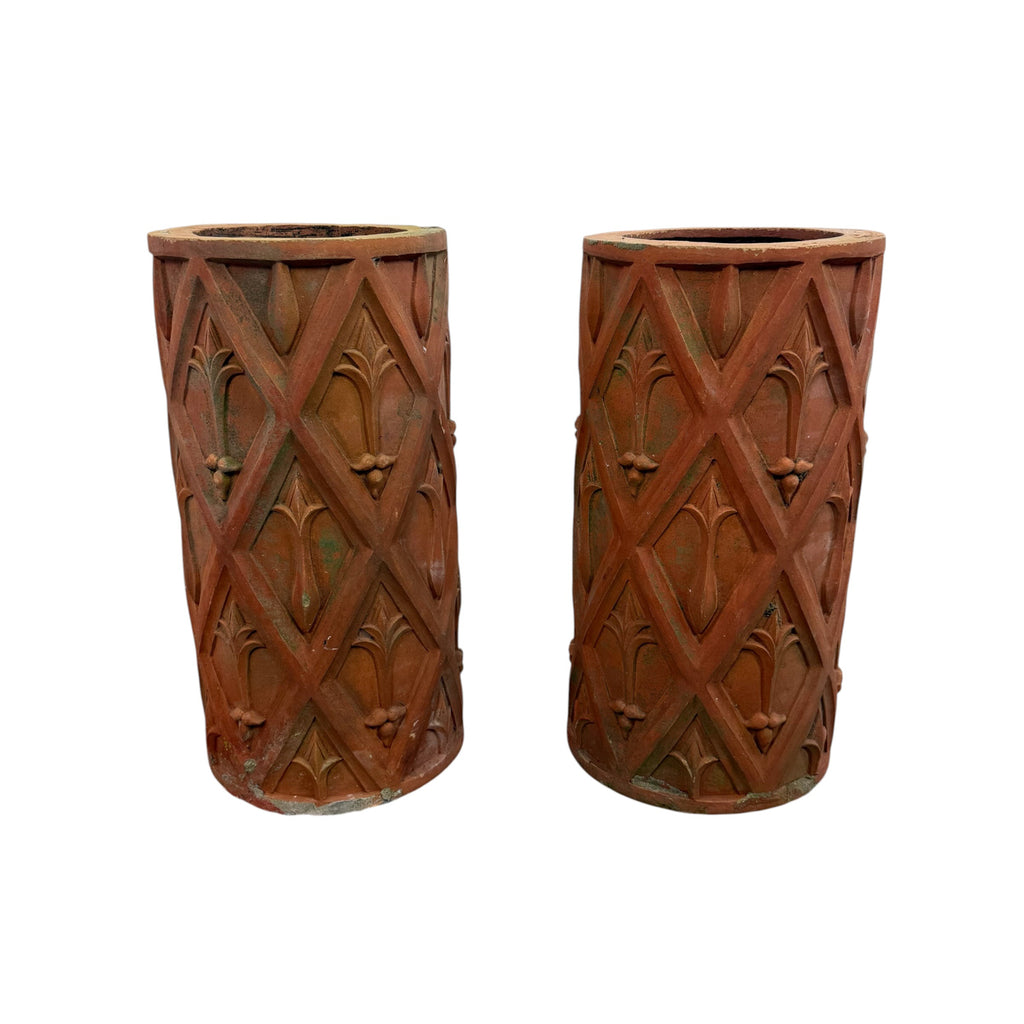 Pair of Antique French Terracotta Chimney Pots
