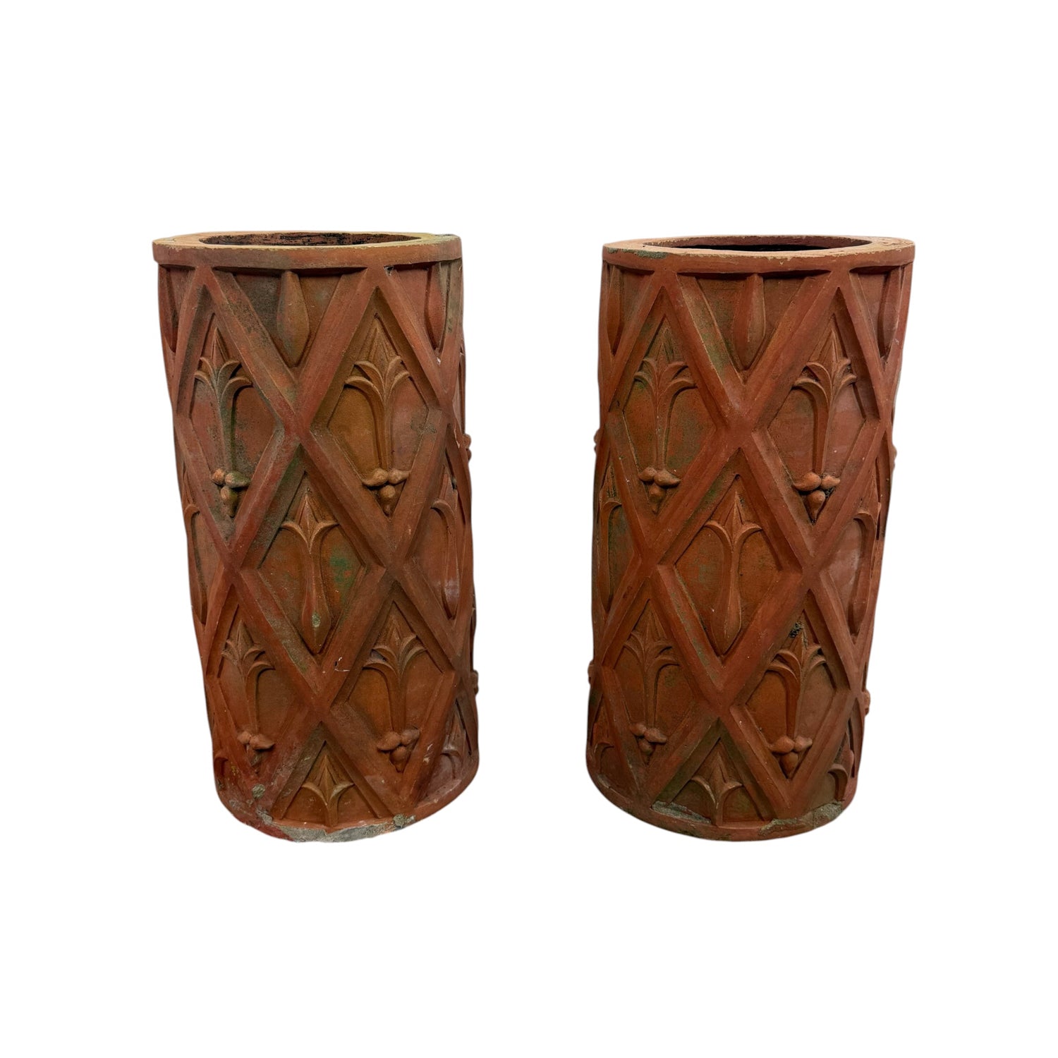 Pair of Antique French Terracotta Chimney Pots