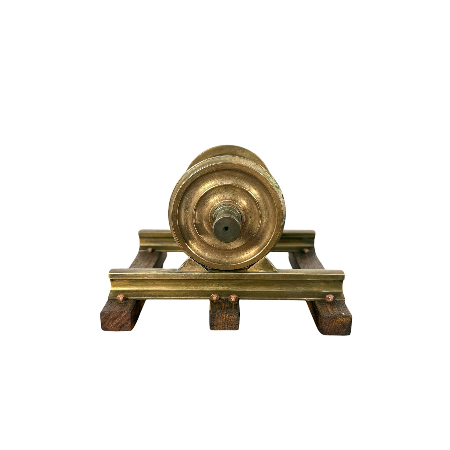 Vintage Messing Spoorwegwielstel Displaymodel