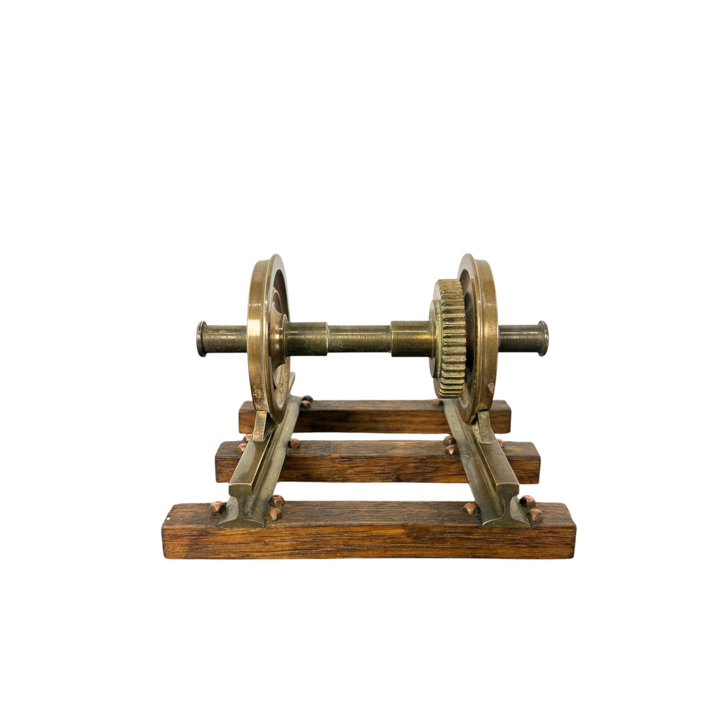 Vintage Messing Spoorwegwielstel Displaymodel