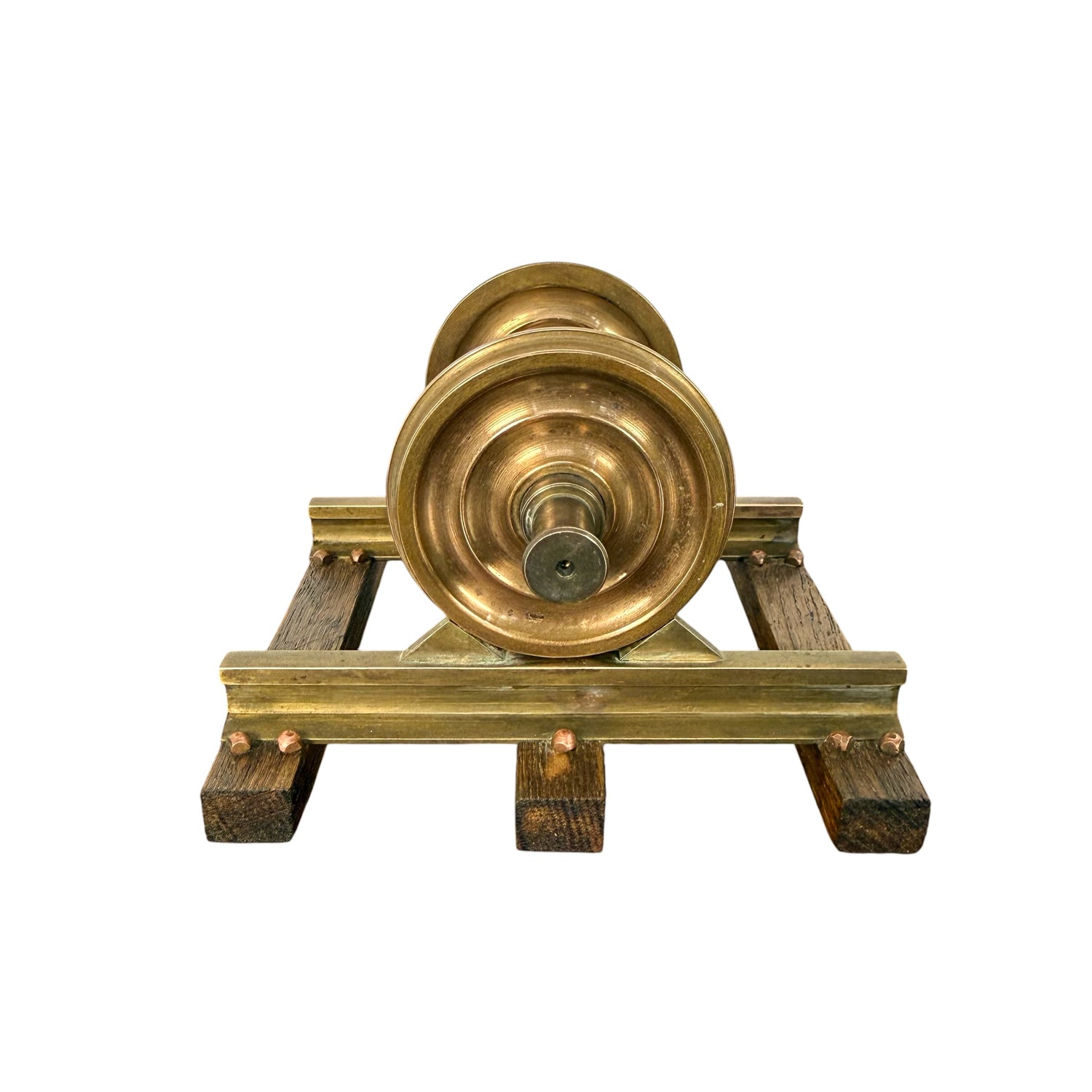 Vintage Messing Spoorwegwielstel Displaymodel