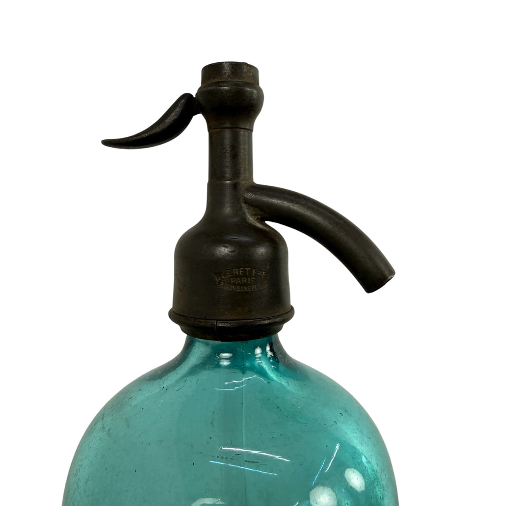 Antique French Blue Seltzer Bottle 'Fortune Darras' Tourcoing