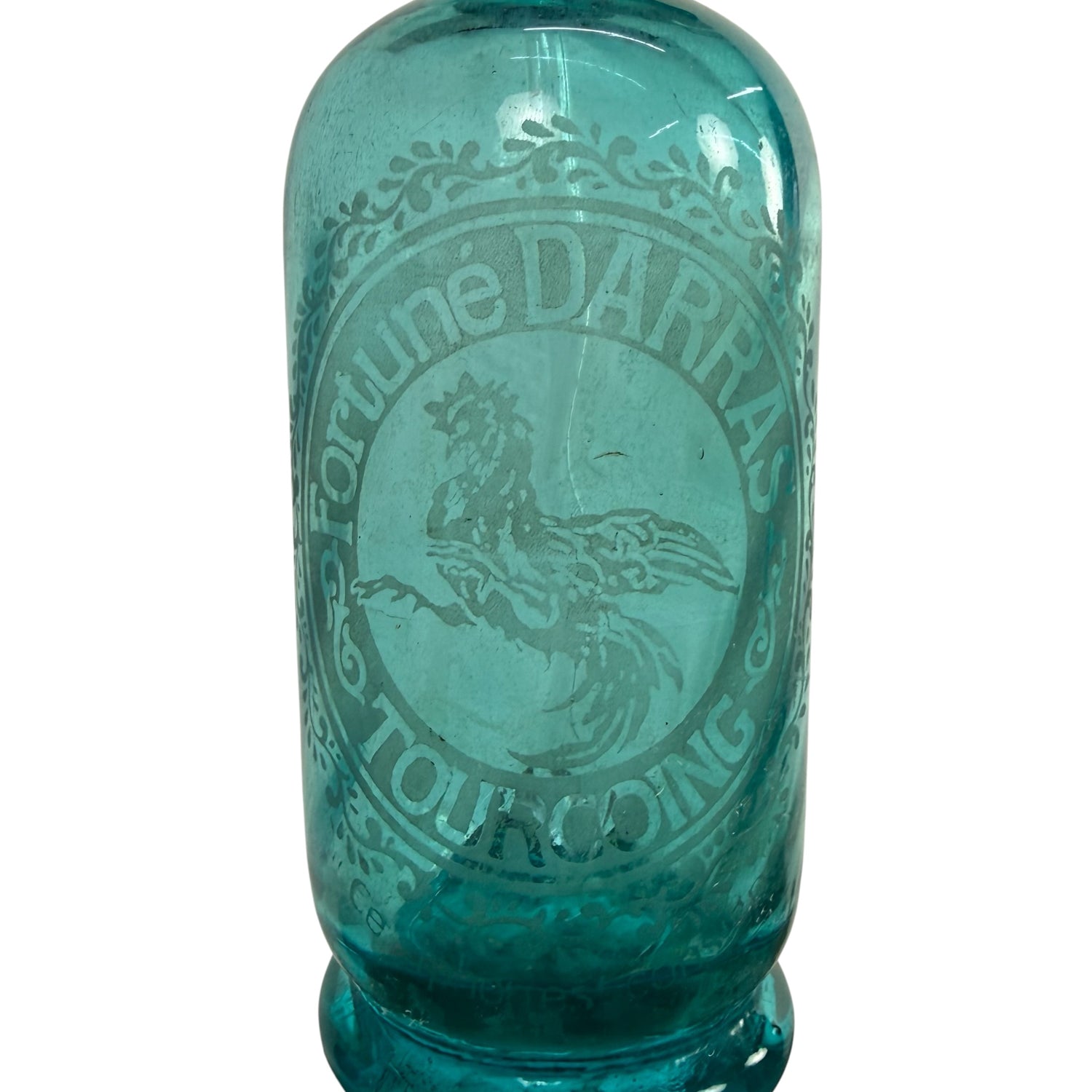 Antique French Blue Seltzer Bottle 'Fortune Darras' Tourcoing