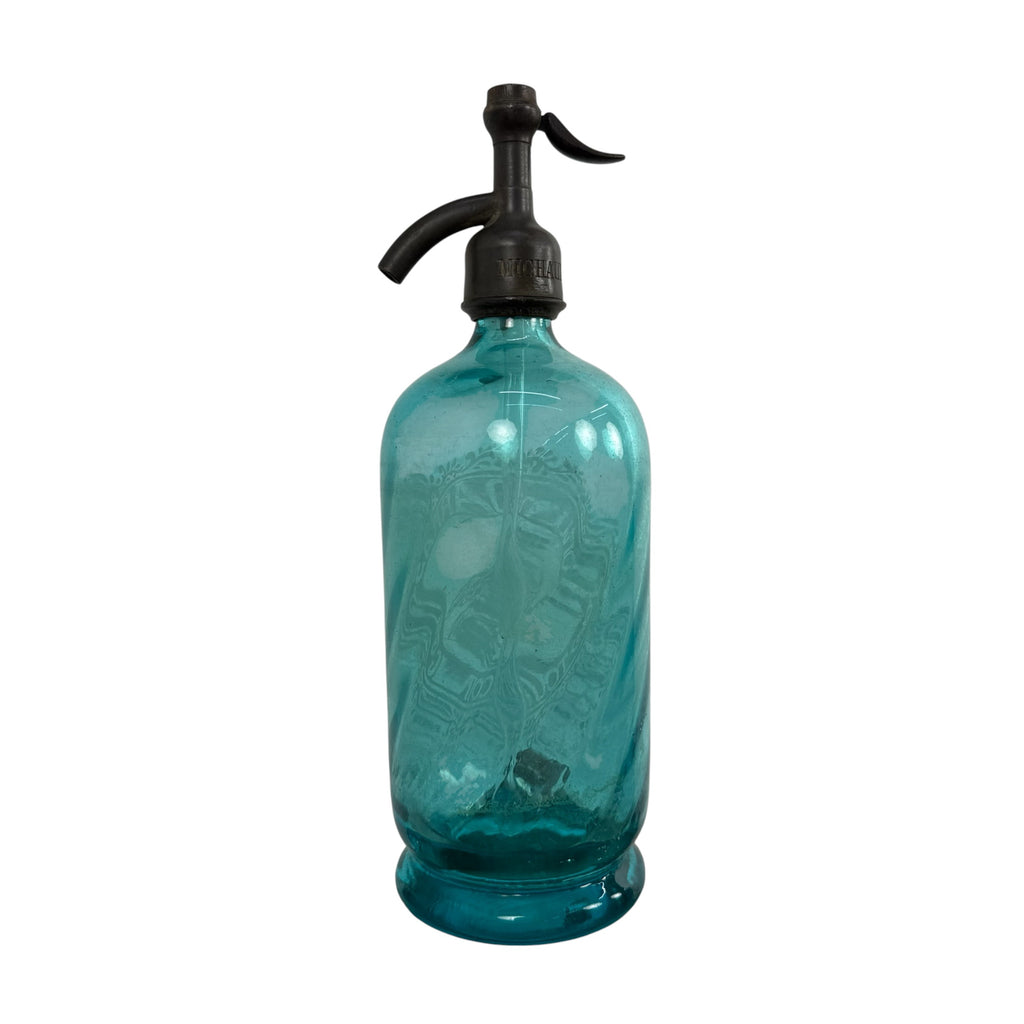 Antique French Blue Seltzer Bottle 'Fortune Darras' Tourcoing