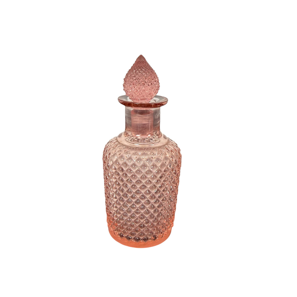 Vintage Roze Geperst Glas Badkamerset