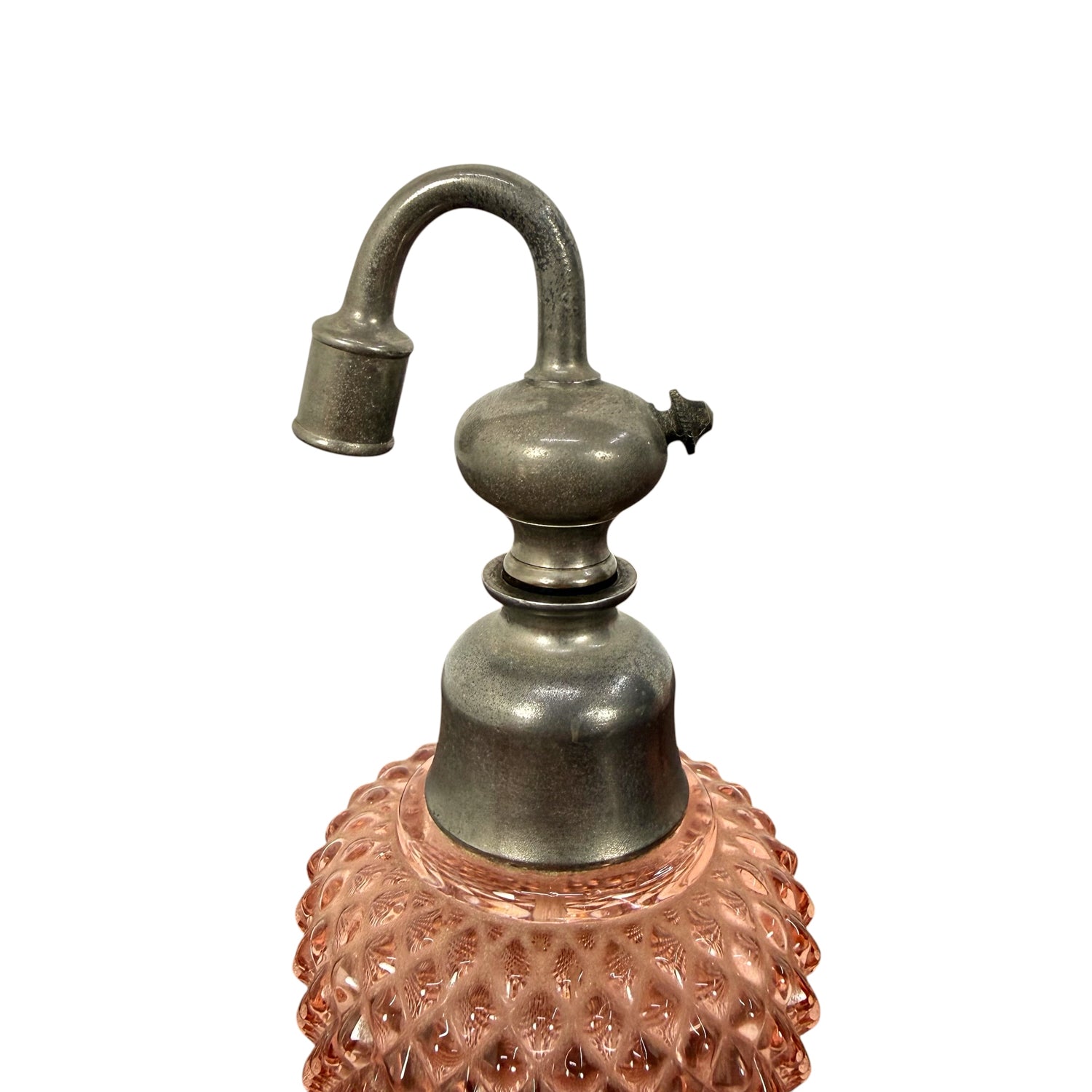 Vintage Roze Geperst Glas Badkamerset