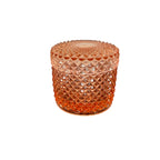 Vintage Roze Geperst Glas Badkamerset