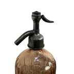 French antique pink glass seltzer bottle