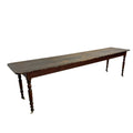 3 meter lange antieke serveertafel – console tafel op porseleinen wielen