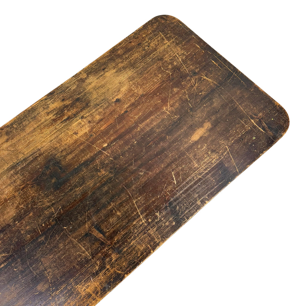 3 meter lange antieke serveertafel – console tafel op porseleinen wielen