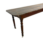 3 Meter Long Antique Table on Porcelain Casters