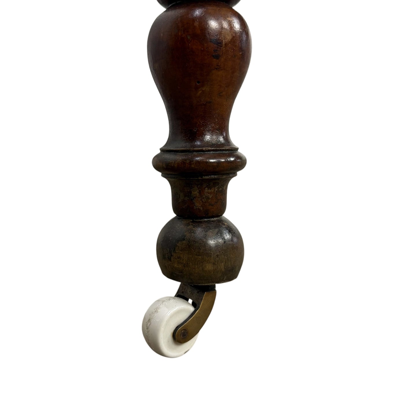 3 meter lange antieke serveertafel – console tafel op porseleinen wielen