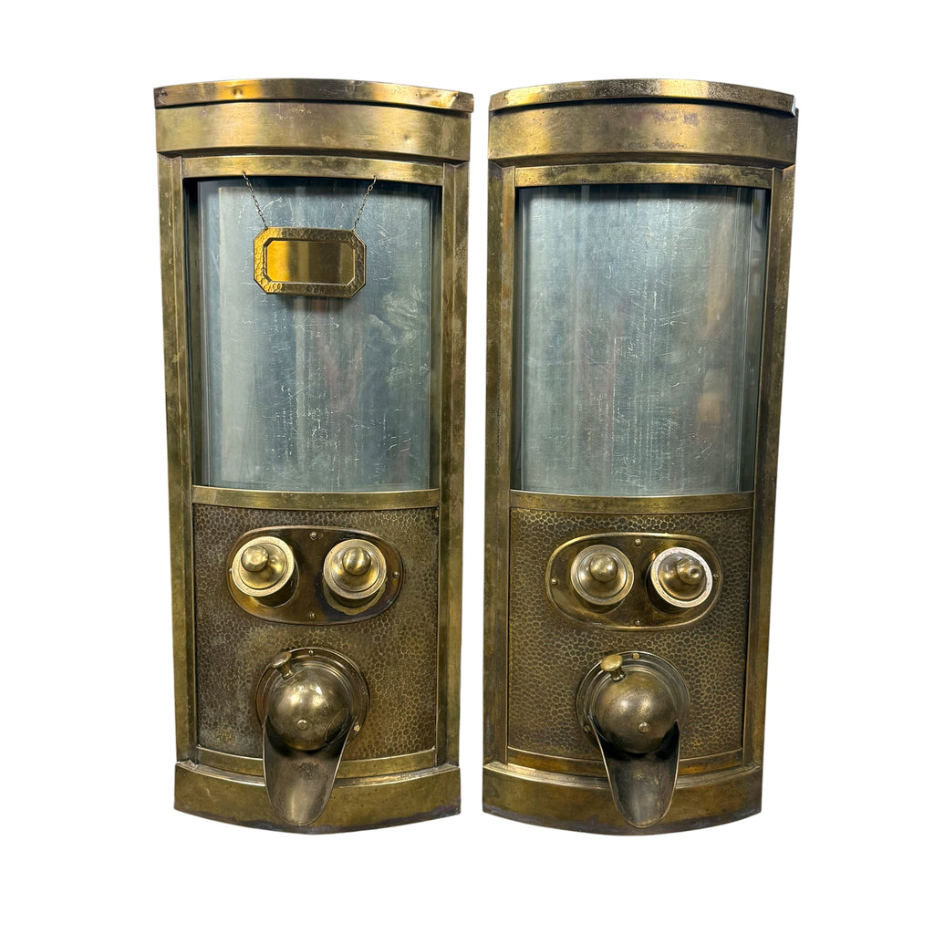 Vintage Brass Coffee Bean Dispensers – Set of Five