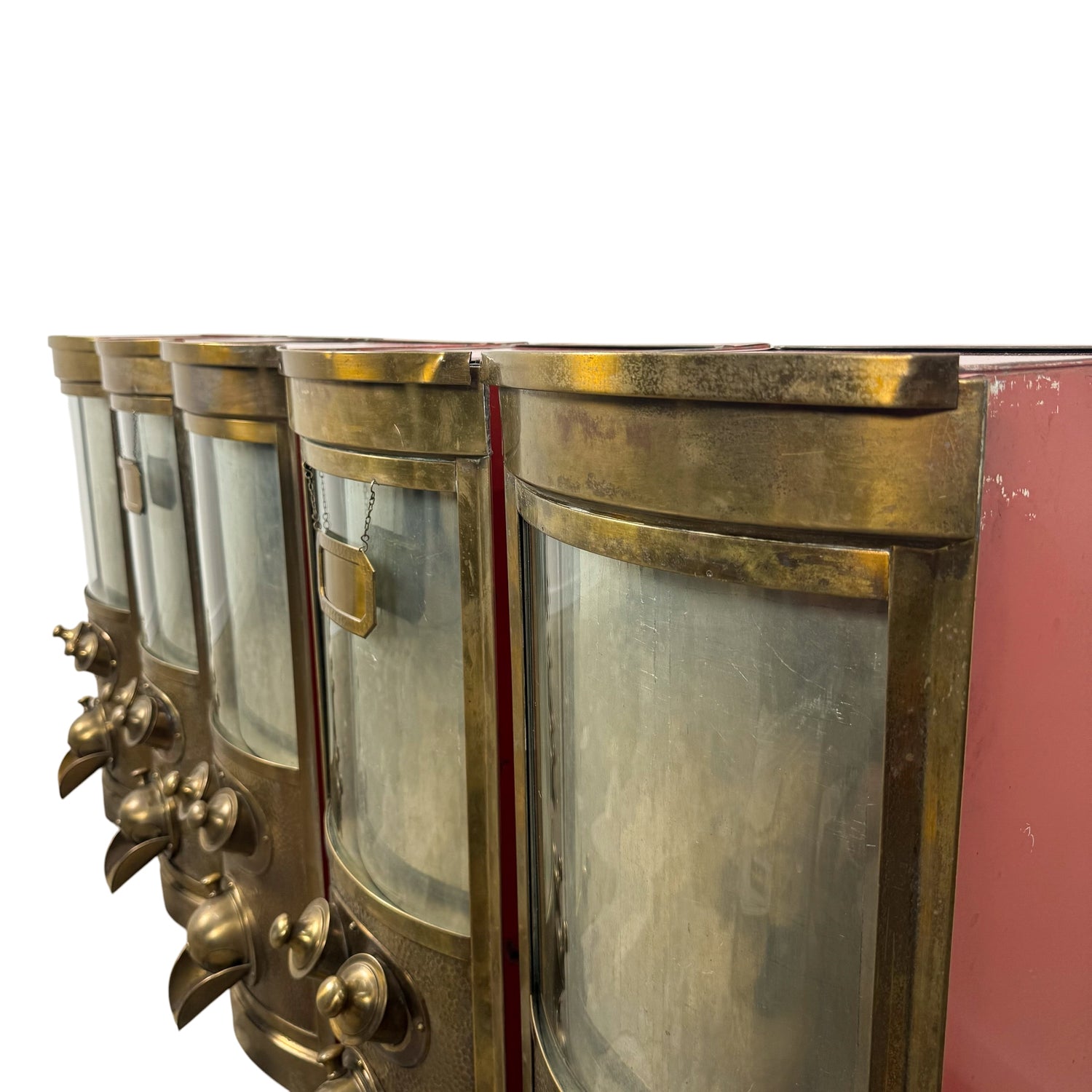 Vintage Brass Coffee Bean Dispensers – Set of Five