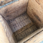 French antique blue wooden beehive