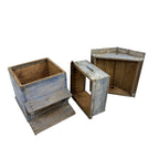 French antique blue wooden beehive