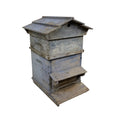 French antique blue wooden beehive