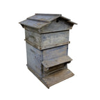 French antique blue wooden beehive