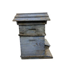 French antique blue wooden beehive