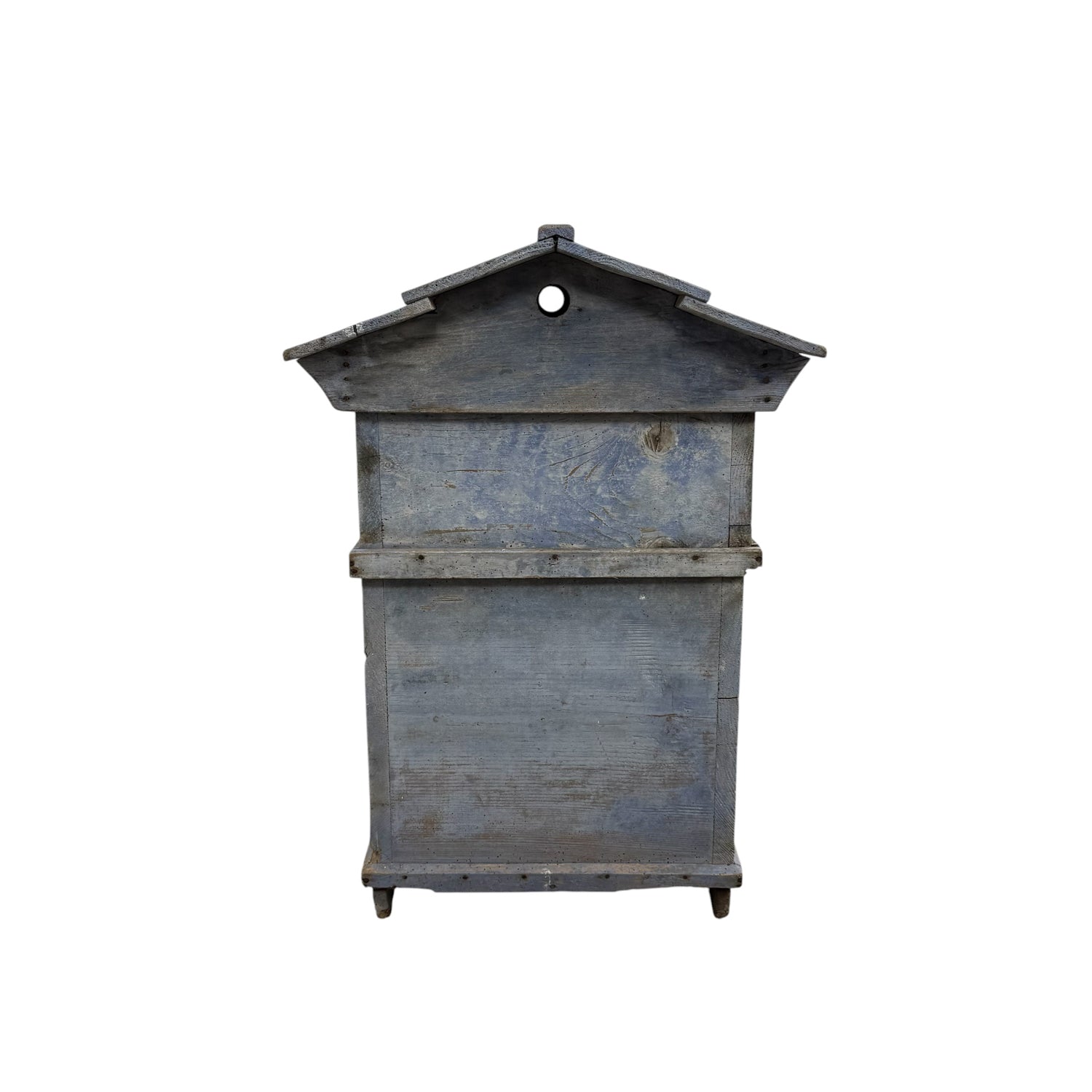 French anntique blue wooden beehive