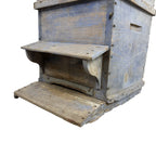 French antique blue wooden beehive