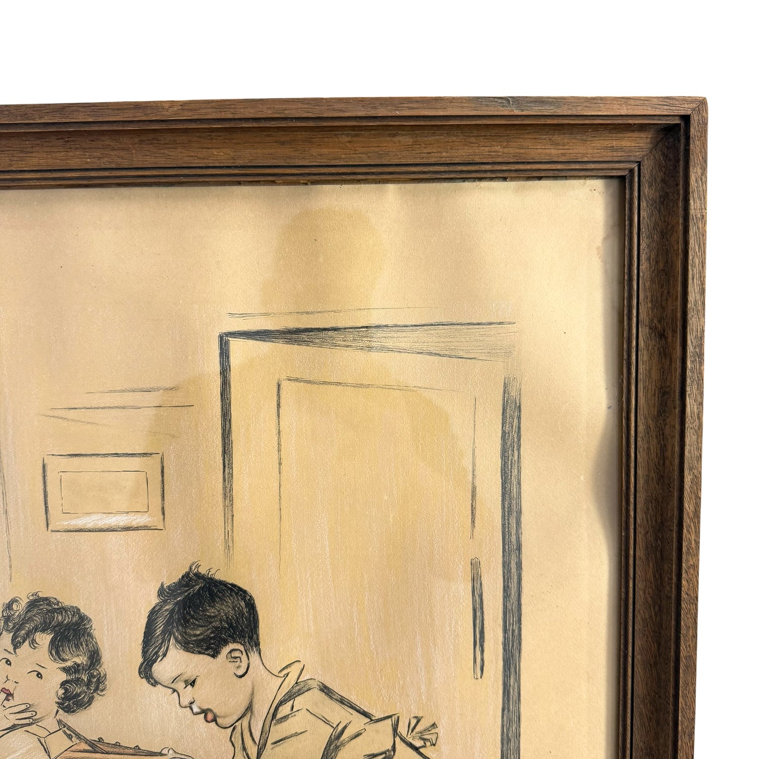 Antique French Drawing – "Men Are Good for Something After All!