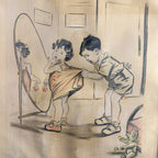 Antique French Drawing – "Men Are Good for Something After All!