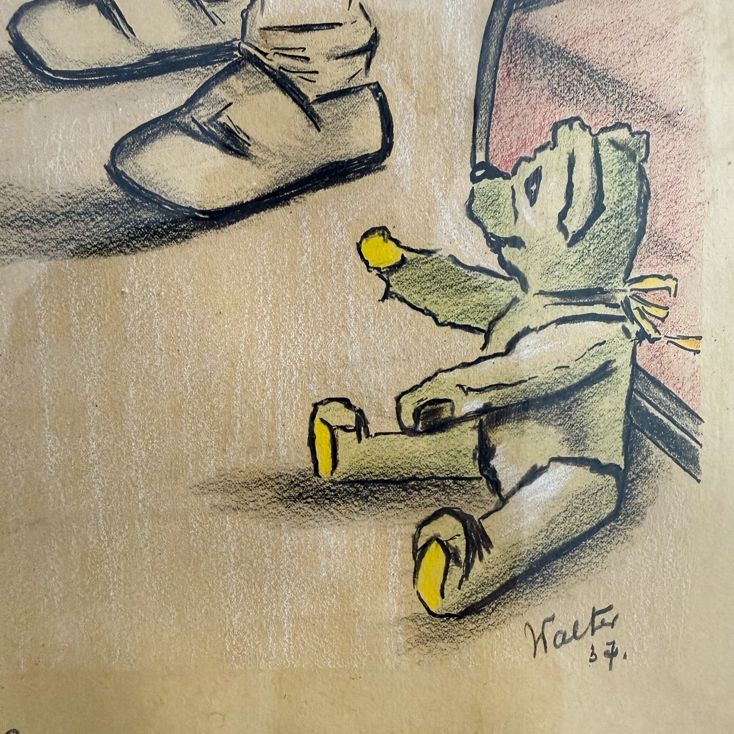 Antique French Drawing – "Men Are Good for Something After All!