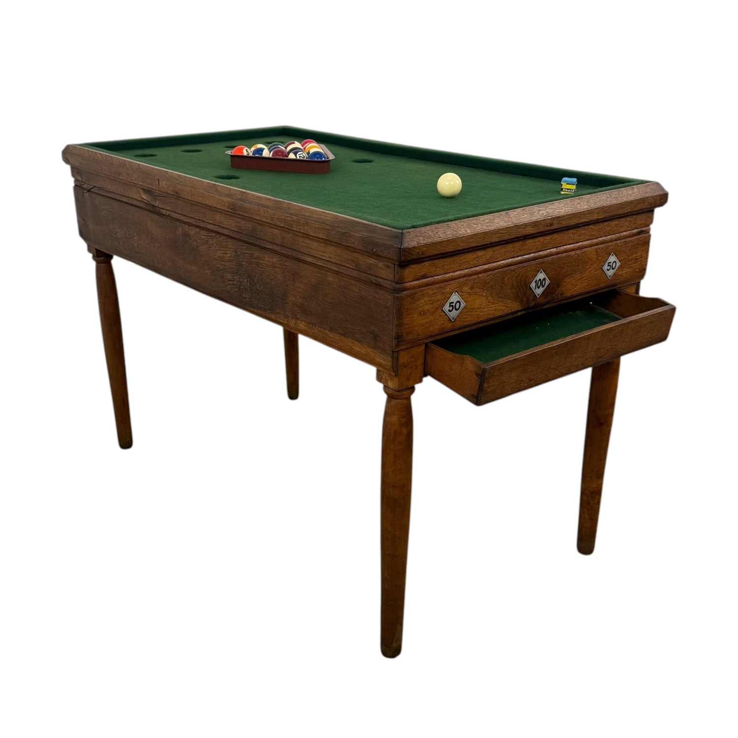 Antique oak childrens Billiard game table