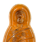 Antique french terracotta baby cake & pâté mold yellow