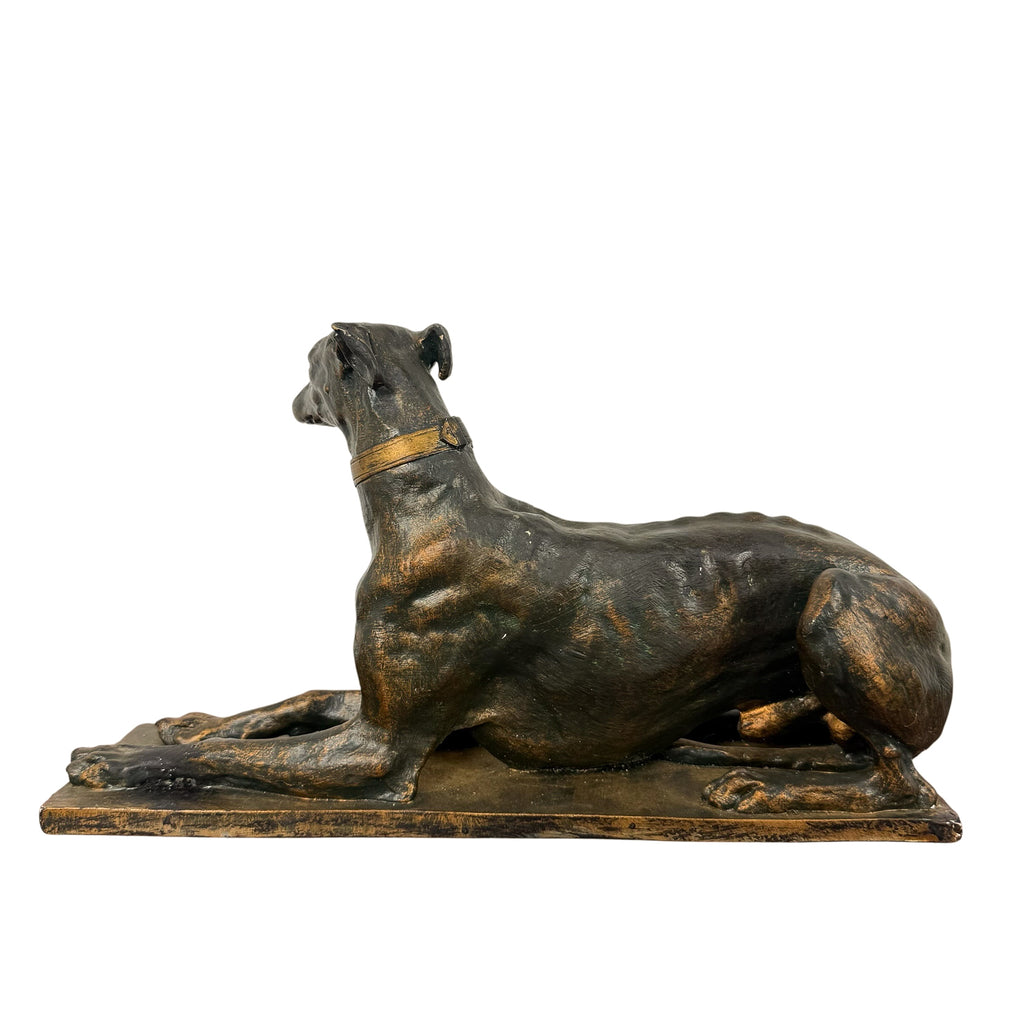 Vintage gipsen windhond sculptuur