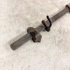 Antique industrial kitchen pot rack in copper with adjustable hooks
