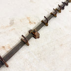 Antique industrial kitchen pot rack in copper with adjustable hooks