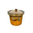 Antique French Terracotta Casserole Dish with Lid