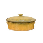 Antique French Oval Terracotta Casserole Dish with Lid