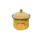 Antique French Oval Terracotta Casserole Dish with Lid
