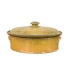 Antique French Oval Terracotta Casserole Dish with Lid